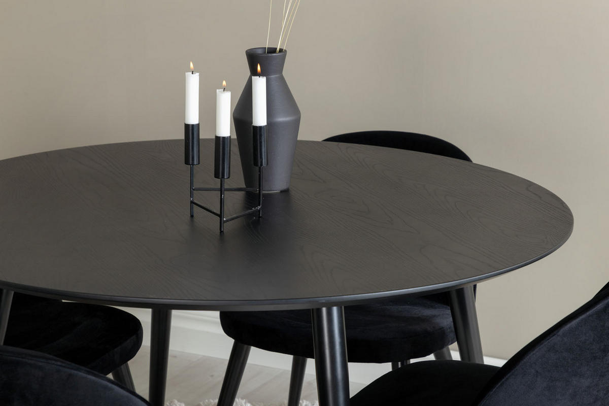 TISCHGRUPPE Schwarz - Schwarz, Holzwerkstoff (115/75/115cm) - ebuy24