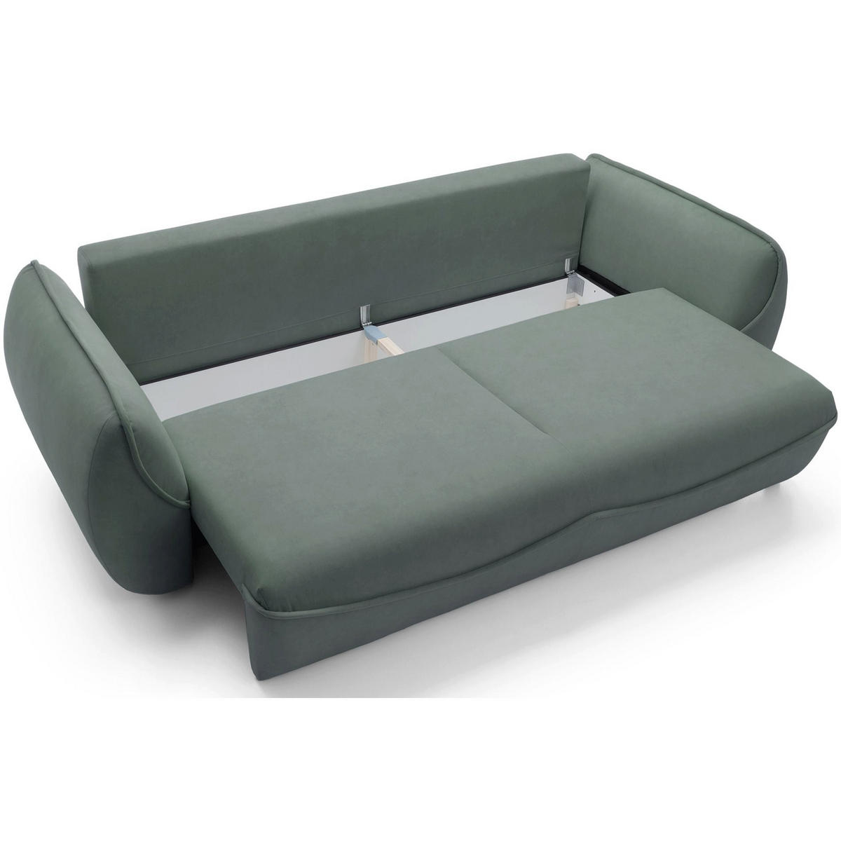 3-SITZER SOFA Cutie Salbei Easy-Clean-Velours - Schwarz/Hellgrün, Textil (257/90/114cm) - Selsey