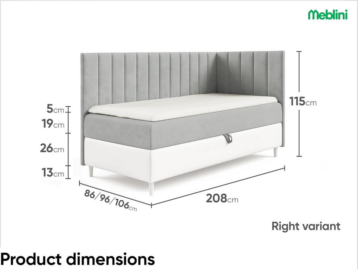 KINDERBETT MAYA 3 - Lila/Weiß, Holzwerkstoff (106/208cm) - Meblini