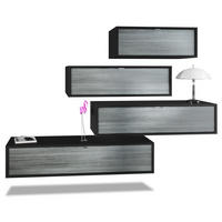 WOHNWAND Lana Fronten in Avola-Anthrazit - Anthrazit, Holzwerkstoff (210/170/37cm) - Vladon