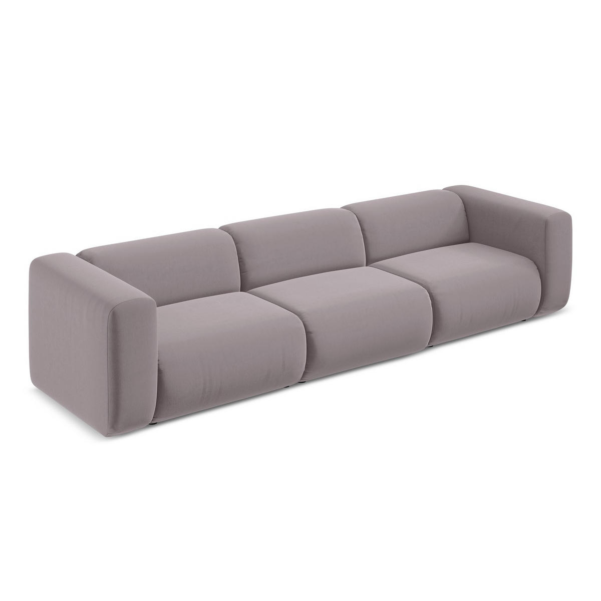 4-SITZER-SOFA Samt Stoff Violett - Lila/Flieder, Kunststoff/Textil (319/70/89cm) - LaMiaSofa