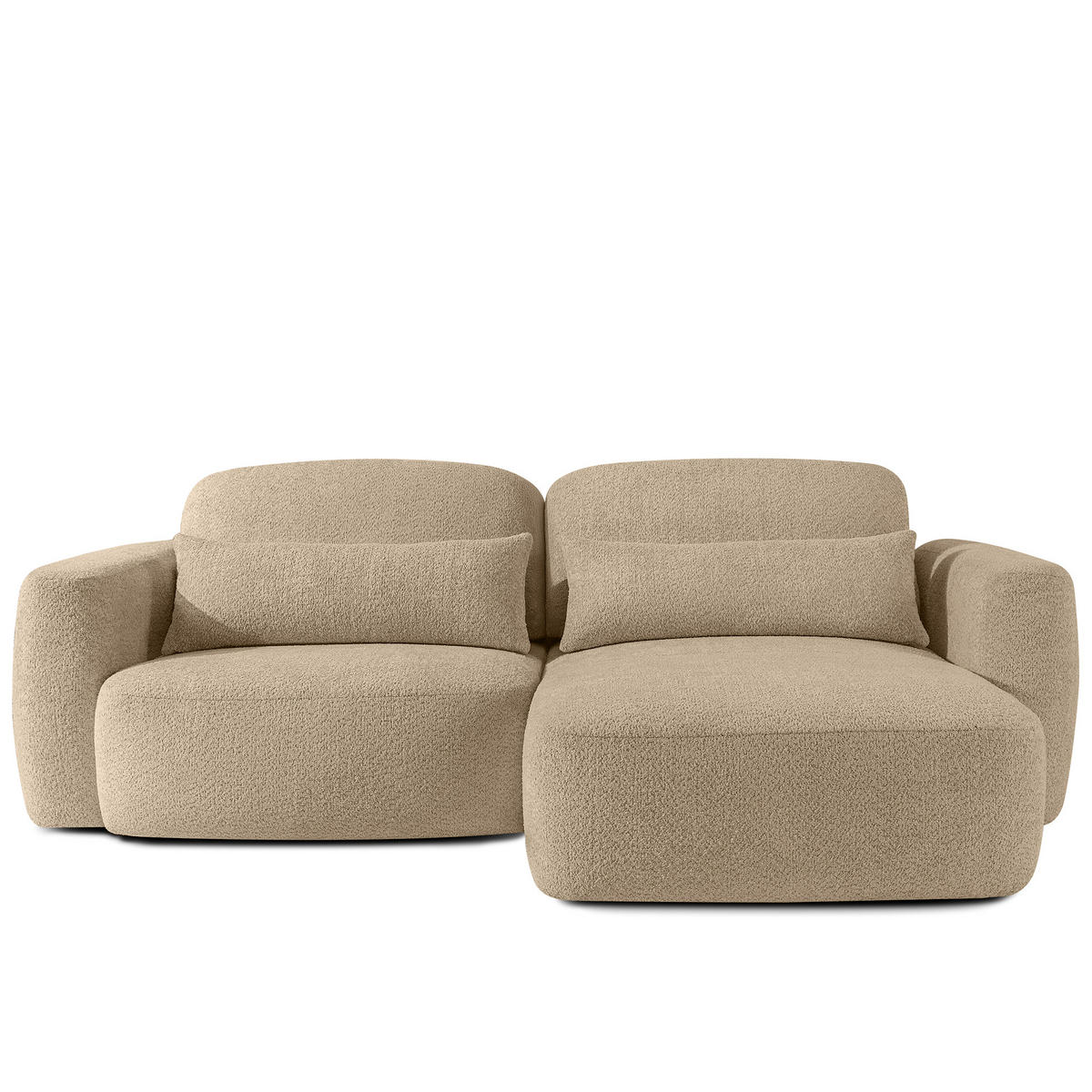 ECKSOFA rechts ELOSA - Ecru, Holz/Textil (245/165cm) - KONSIMO®