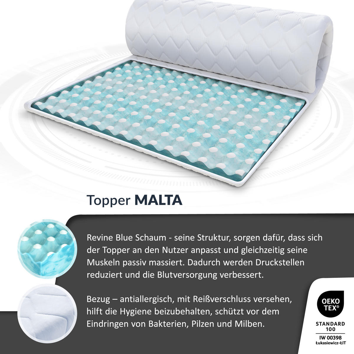 TOPPER Malta 4 - Weiß, Textil (90/200cm) - FDM
