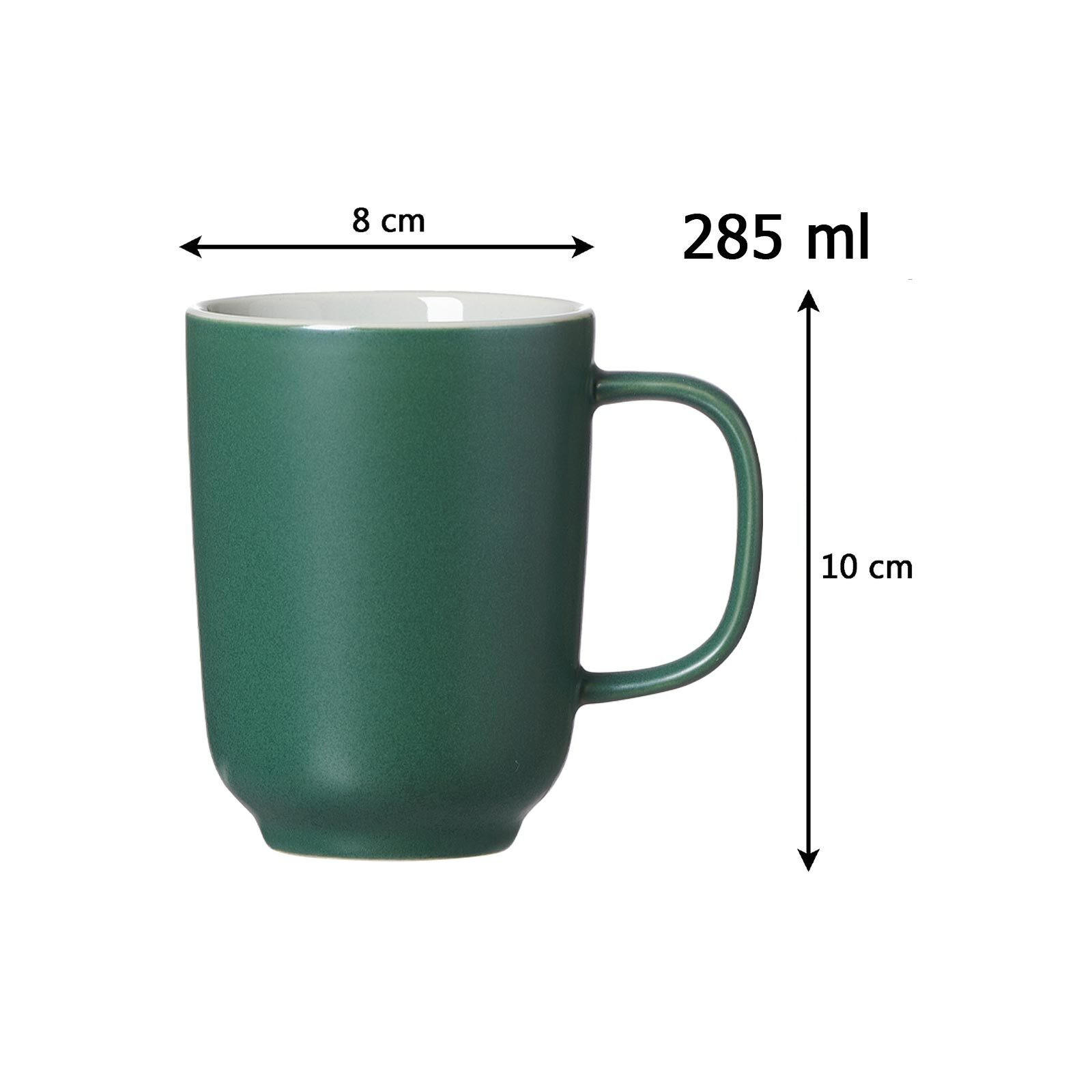 KAFFEEBECHER Jasper Grün 285 ml 4er Set - Grün, Keramik (0.285L) - Ritzenhoff Breker