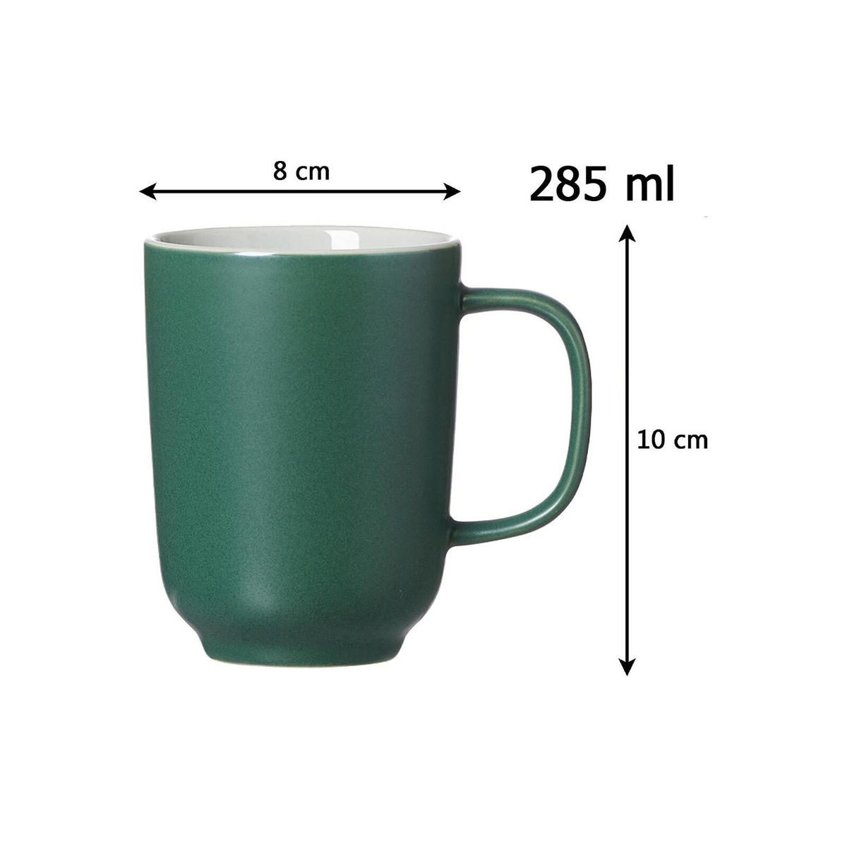 KAFFEEBECHER Jasper Grün 285 ml 4er Set - Grün, Keramik (0.285L) - Ritzenhoff Breker