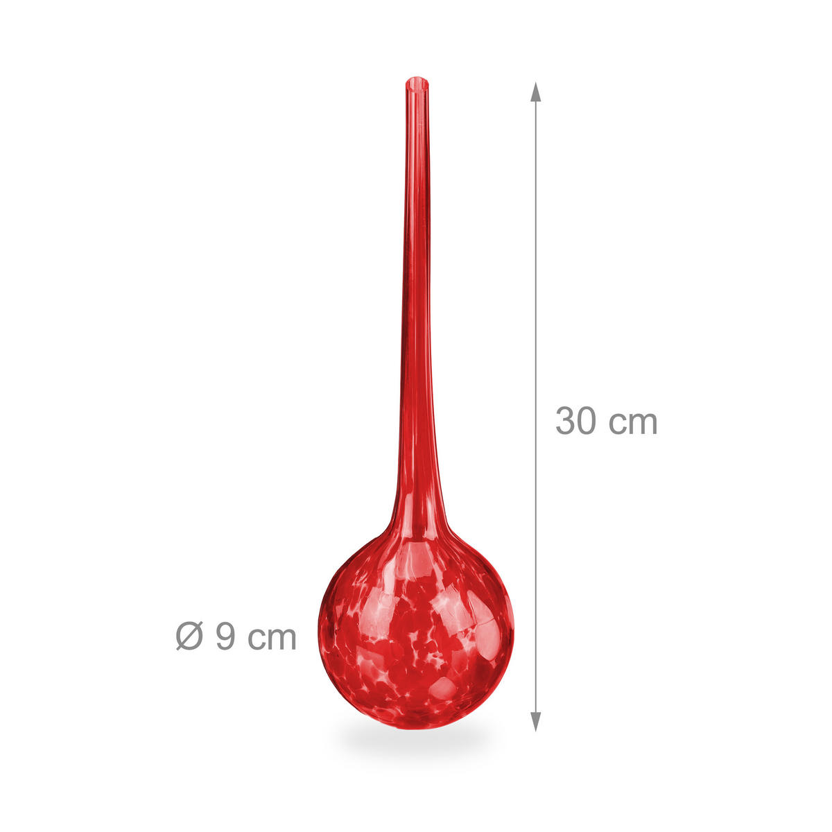 2XBEWÄSSERUNGSKUGEL - Rot, Glas (9/30/9cm) - Relaxdays