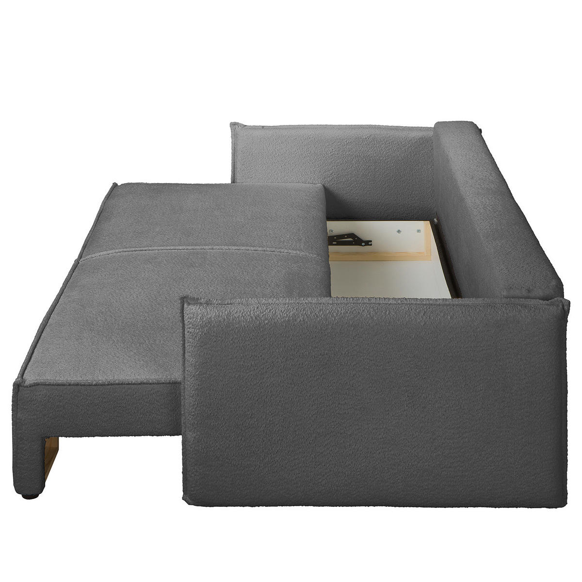 SCHLAFSOFA - Silberfarben/Schwarz, Kunststoff/Textil (221/70/105cm) - home24