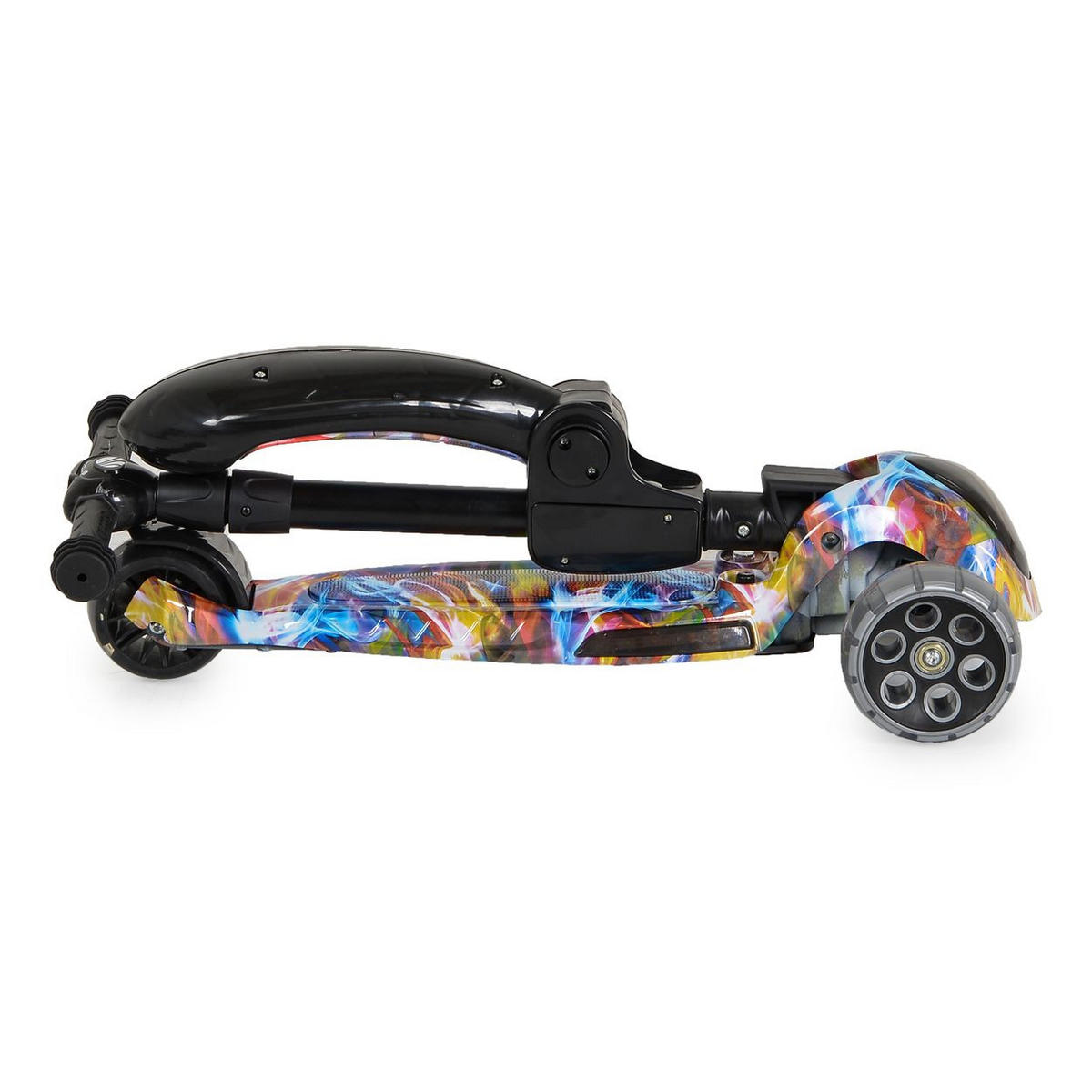 KINDERROLLER Rumble Sitz Musik bunt Lichter, höhenverstellbar, PU-Leuchträder - Multicolor, Metall (60/29/77cm)
