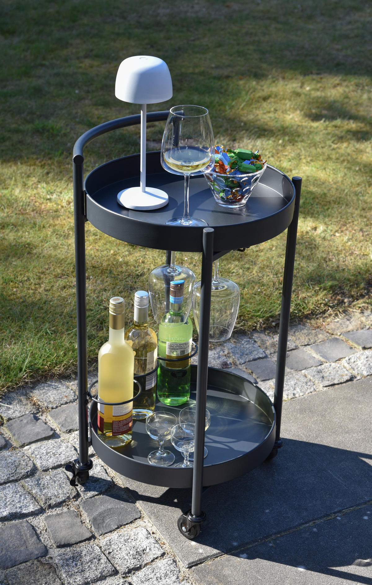 SERVIERWAGEN Hector Eisen Anthrazit 75x40x40cm - Anthrazit, Metall (40/75/40cm) - DELUKE