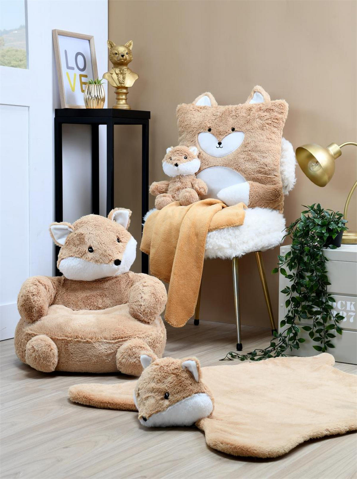 KINDERSESSEL Theo 45 cm - Braun, Textil (45/43/45cm)