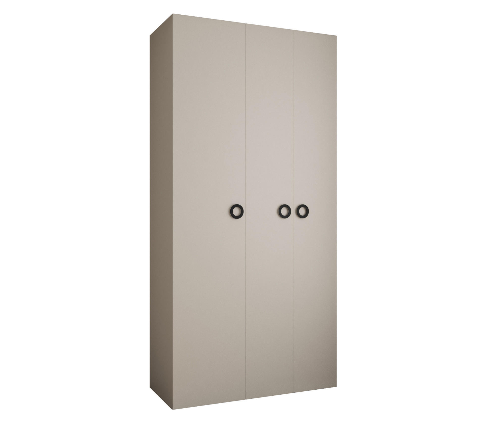 DREHTÜRENSCHRANK 245,5/120/50 3-türig - Kaschmir/Schwarz, Holz/Metall (120/245.5/50cm) - Abiks Möbel