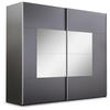 SCHWEBETÜRENSCHRANK Brooklyn mit 2 Türen und Spiegel, graphitfarben, 250 cm - Graphitfarben, Holzwerkstoff (250/215/65cm) - Beautysofa
