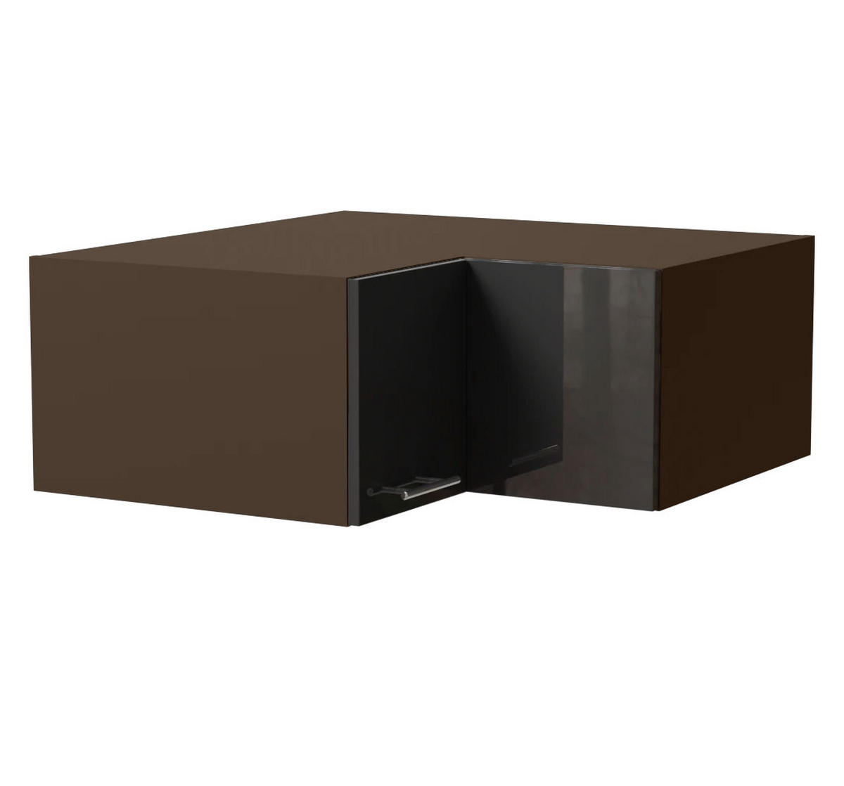 ECK-AUFSATZSCHRANK Essen W14/90/36 Graphit Hochglanz / Lava Matt 90 / 90 / 36cm - Dunkelgrau/Graphitfarben, Holz/Holzwerkstoff (90/36/90cm) - Feldmann-Wohnen