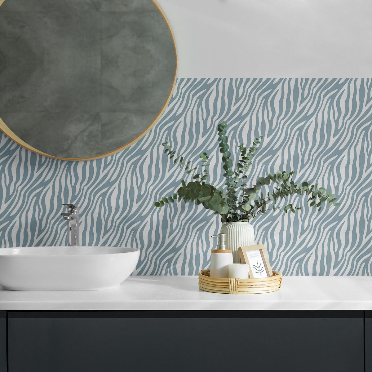 WANDPANEEL 20 Stück 20x20 cm selbstklebend Feravel - Türkis, Kunststoff (20/1.6/20cm) - Wallfluent