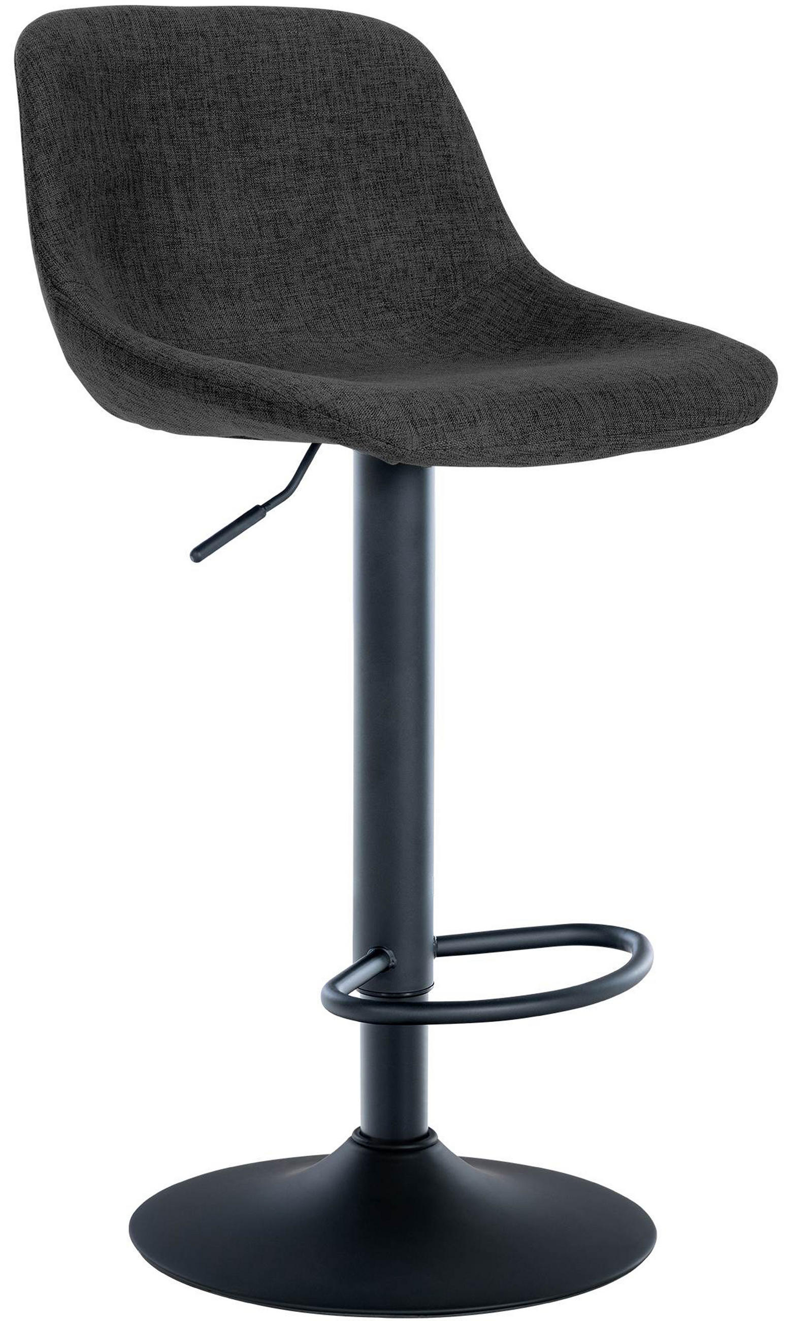 BARHOCKER Lotus Stoff schwarz - Schwarz, Textil/Metall (43/103/49cm) - TPFLiving