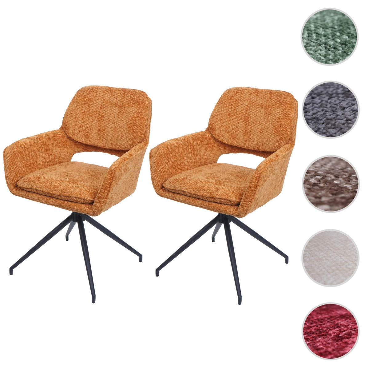 ESSZIMMERSTUHL Orange 2er-Set - Orange, Textil (57/86/61cm) - MCW