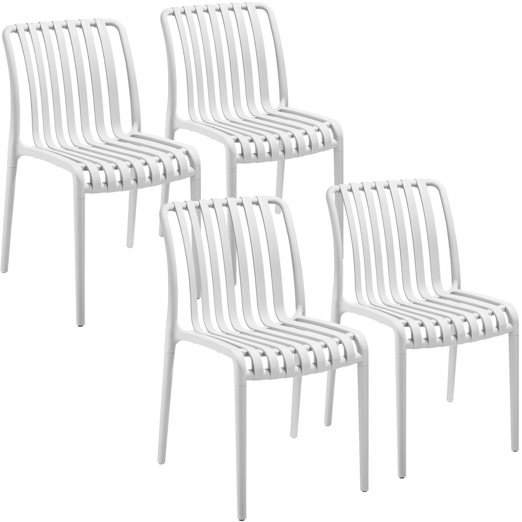 GARTENSTÜHLE Alcudia,47 x 58 x 80,5 cm, Belastbarkeit 110 kg,weiß - Creme, Textil (47/80.5/58cm) - tectake