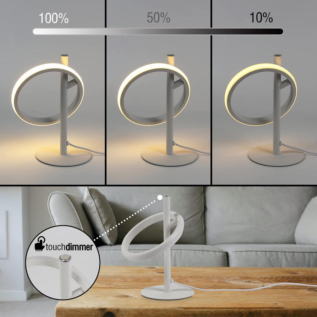 LED-TISCHLEUCHTE Siegen 12.5/12.5/23 cm - Weiß, Metall (12.5/12.5/23cm) - Nettlife