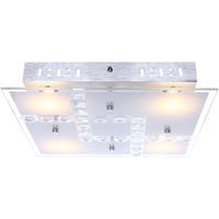 LED DECKENLEUCHTE Kristall Glas Silber - Silberfarben, Glas (32/32/6.5cm) - Globo Lighting