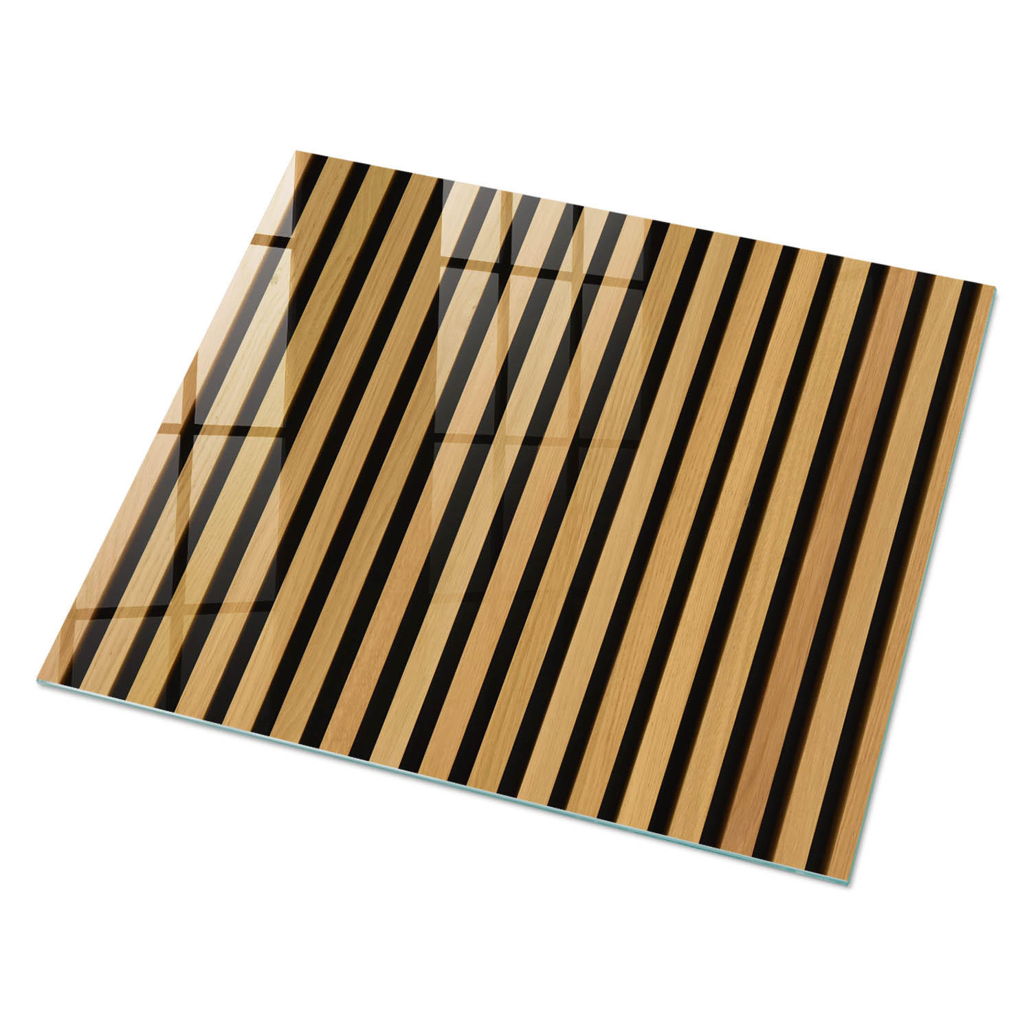 GLASPLATTE 80x60 cm – Vertikale Streifen - Türkis, Glas (0.4/80/60cm) - ArtPrintCave