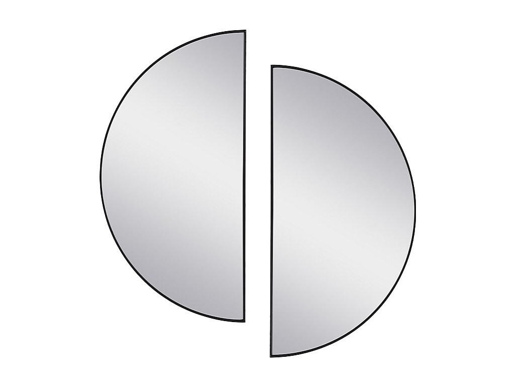 SPIEGEL halbrund Design 2er-Set - 50 x 100 cm - Schwarz - GAVRA - Schwarz, Metall (50/100/1cm) - Vente-Unique