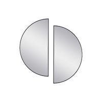 SPIEGEL halbrund Design 2er-Set - 50 x 100 cm - Schwarz - GAVRA - Schwarz, Metall (50/100/1cm) - Vente-Unique