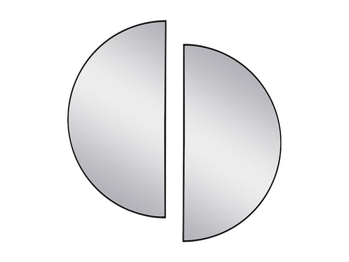 SPIEGEL halbrund Design 2er-Set - 50 x 100 cm - Schwarz - GAVRA - Schwarz, Metall (50/100/1cm) - Vente-Unique