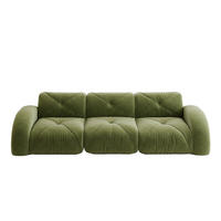 3-SITZER SOFA chenille in weiß oder grün, rahmenlos & montagefrei - Grün, Textil (281/76/95cm) - Urban Meuble