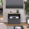 LOWBOARD Wido Anthrazit/Sonoma 60 x 50 cm mit Schublade - Anthrazit, Holzwerkstoff (60/50/40cm) - Vicco