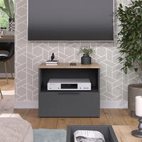 LOWBOARD Wido Anthrazit/Sonoma 60 x 50 cm mit Schublade - Anthrazit, Holzwerkstoff (60/50/40cm) - Vicco