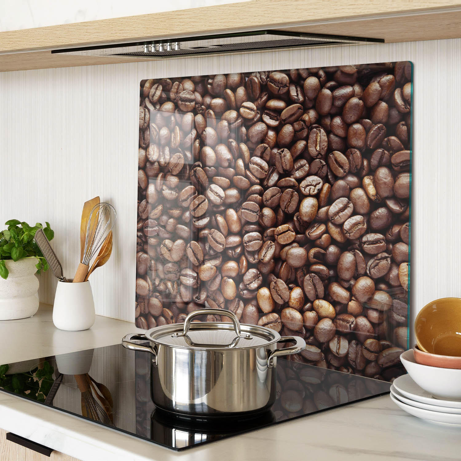 GLASPLATTE 60x52 cm Kaffeebohnen - Braun, Glas (60/0.4/52cm) - TULUP