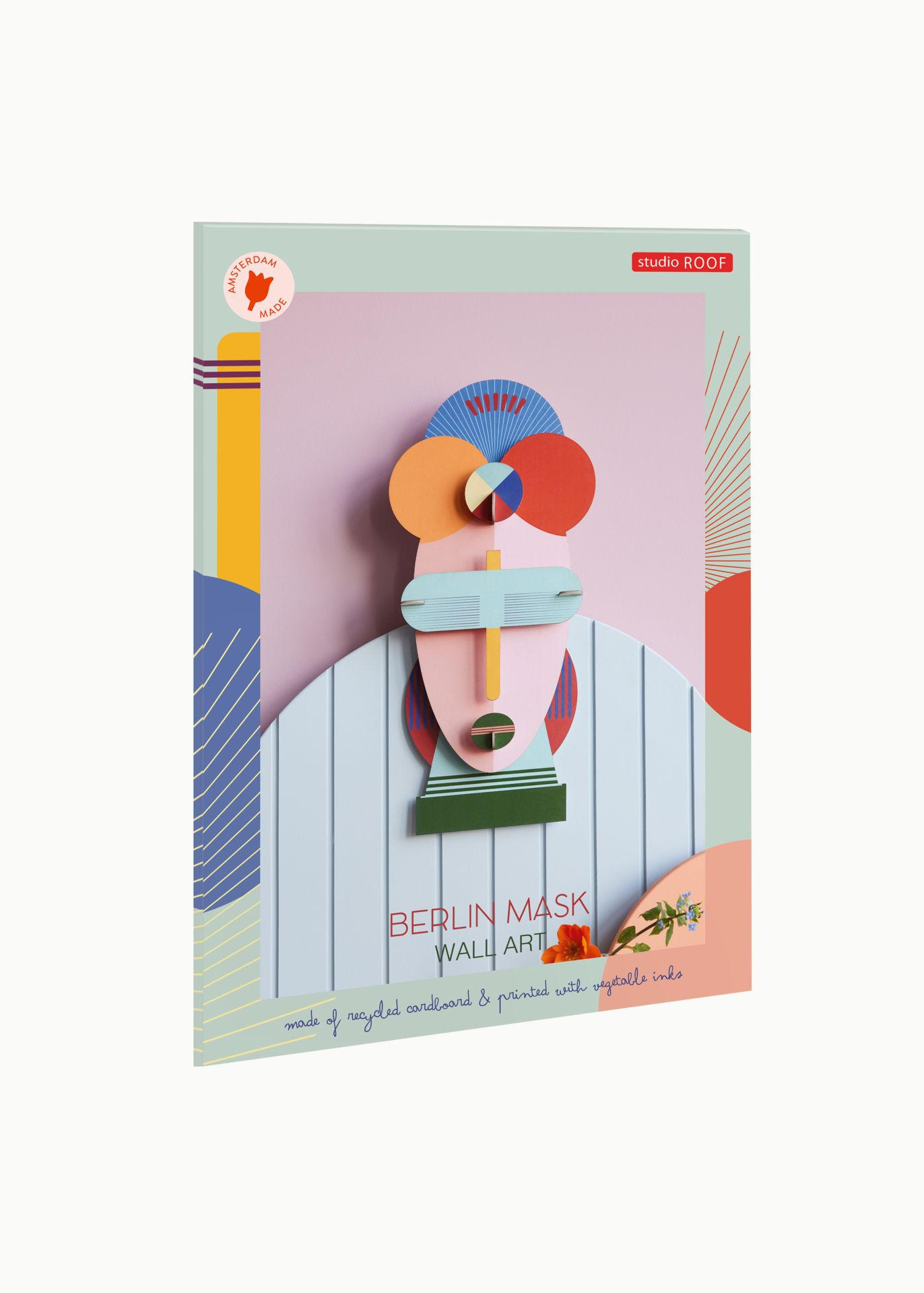 WANDDEKO Geos Gesicht 4.9/35.3 cm - Multicolor, Wellpappe (4.9/35.3/17cm) - KUNSTLOFT