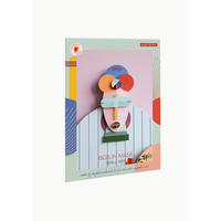 WANDDEKO Geos Gesicht 4.9/35.3 cm - Multicolor, Wellpappe (4.9/35.3/17cm) - KUNSTLOFT