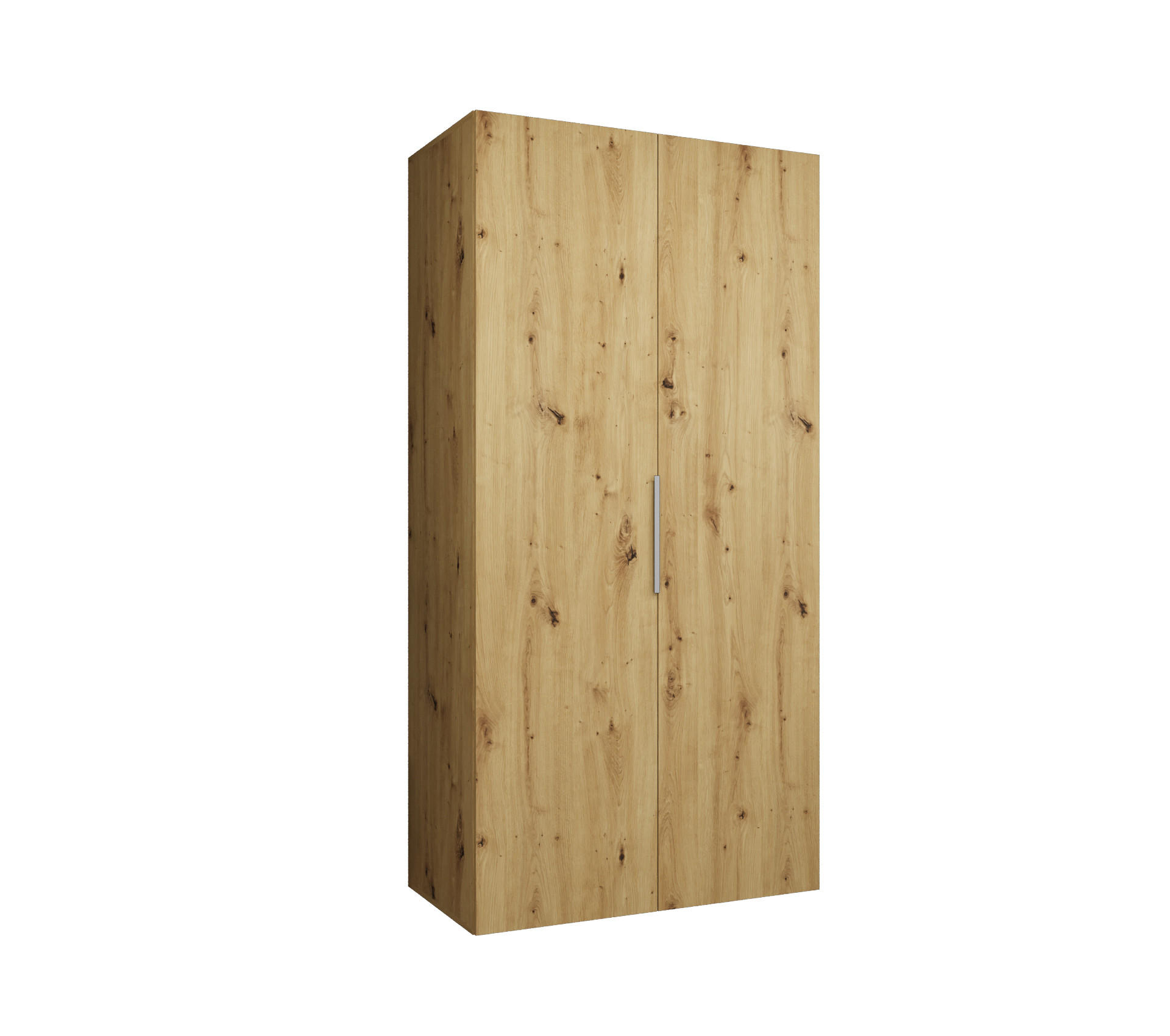 DREHTÜRENSCHRANK 202/100/52 2-türig - Kaschmir/Eiche Artisan, Holz (100/202/52cm) - MÖBEL KRYSPOL