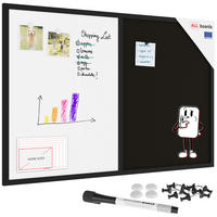 KOMBITAFEL 2 in 1 Whiteboard und Kork 90x60 mit schwarz lackietem Holzrahmen - Schwarz/Weiß, Holz (90/60/1.5cm) - ALLboards