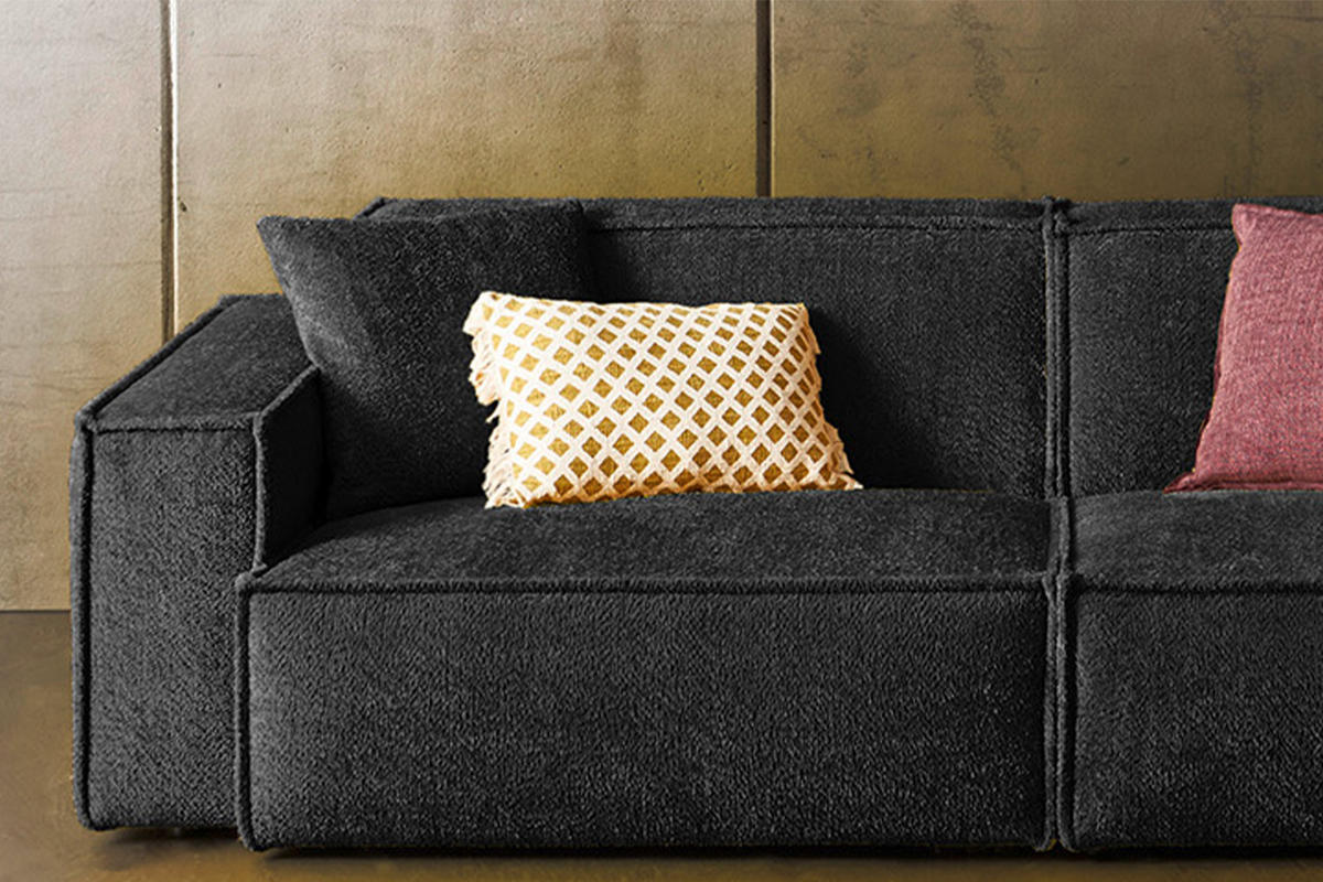 SOFA SAMU Schwarz Webstoff - Schwarz, Kunststoff/Textil (236/72/106cm) - KAWOLA