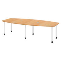 KONFERENZTISCH mittel KT28 130/280/74 cm in Buchefarben/Füße in Weiß - Buchefarben/Weiß, Holzwerkstoff (130/280/74cm) - bümö