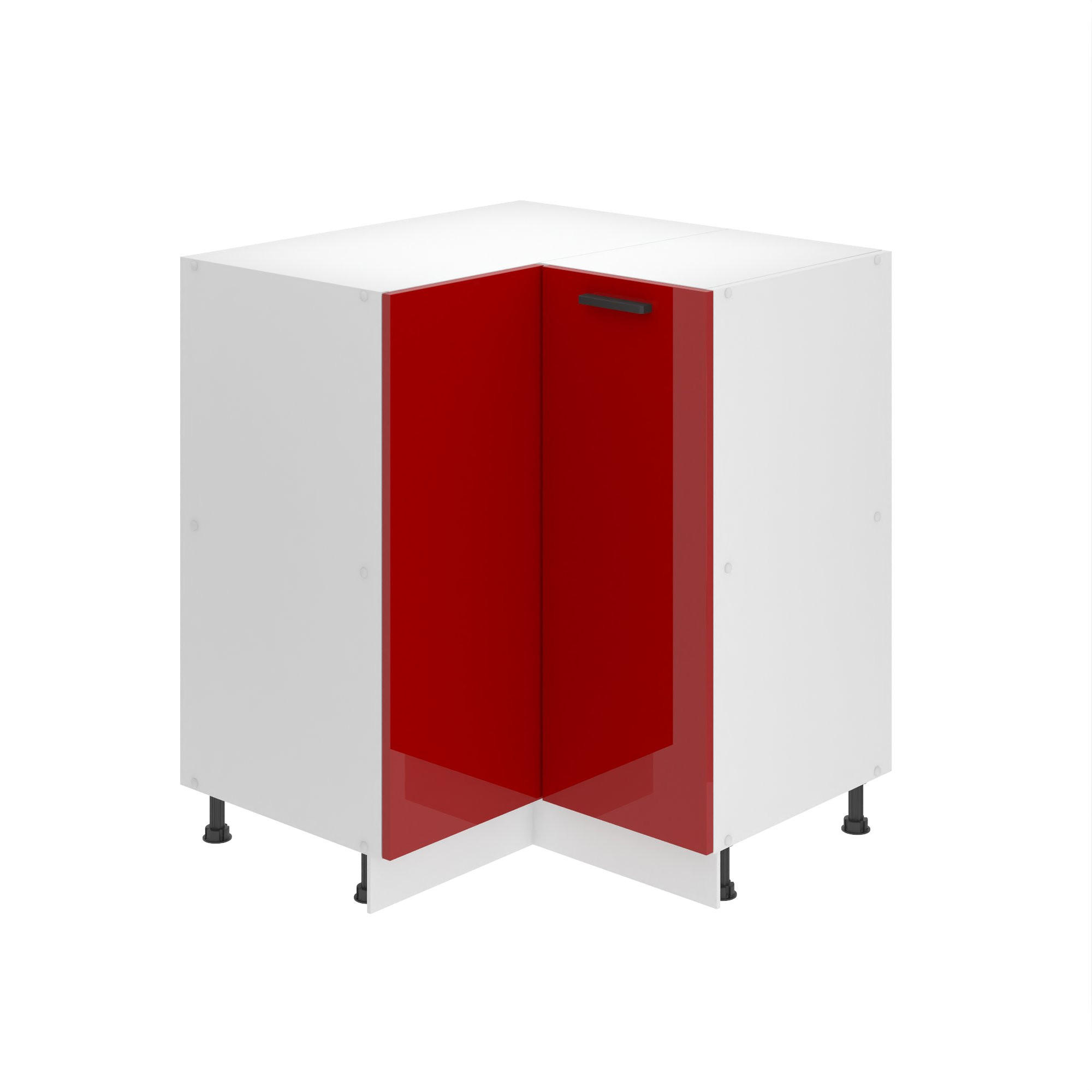 KÜCHENUNTERSCHRANK 90 cm SNP ohne Arbeitsplatte, Rot Hochglanz - Rot, Holz (90/82/90cm) - B BELINI GROUP