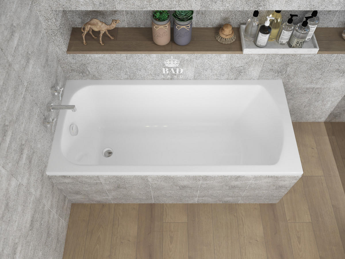 BADEWANNE Rechteck CLASSIC 140/70 Ablauf & Füße - Weiß, Kunststoff (70/54.5/140cm) - bad land