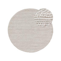 WOLLTEPPICH rund Dina Cream ø 100 cm rund - Creme, Textil (100/100cm) - benuta Pure