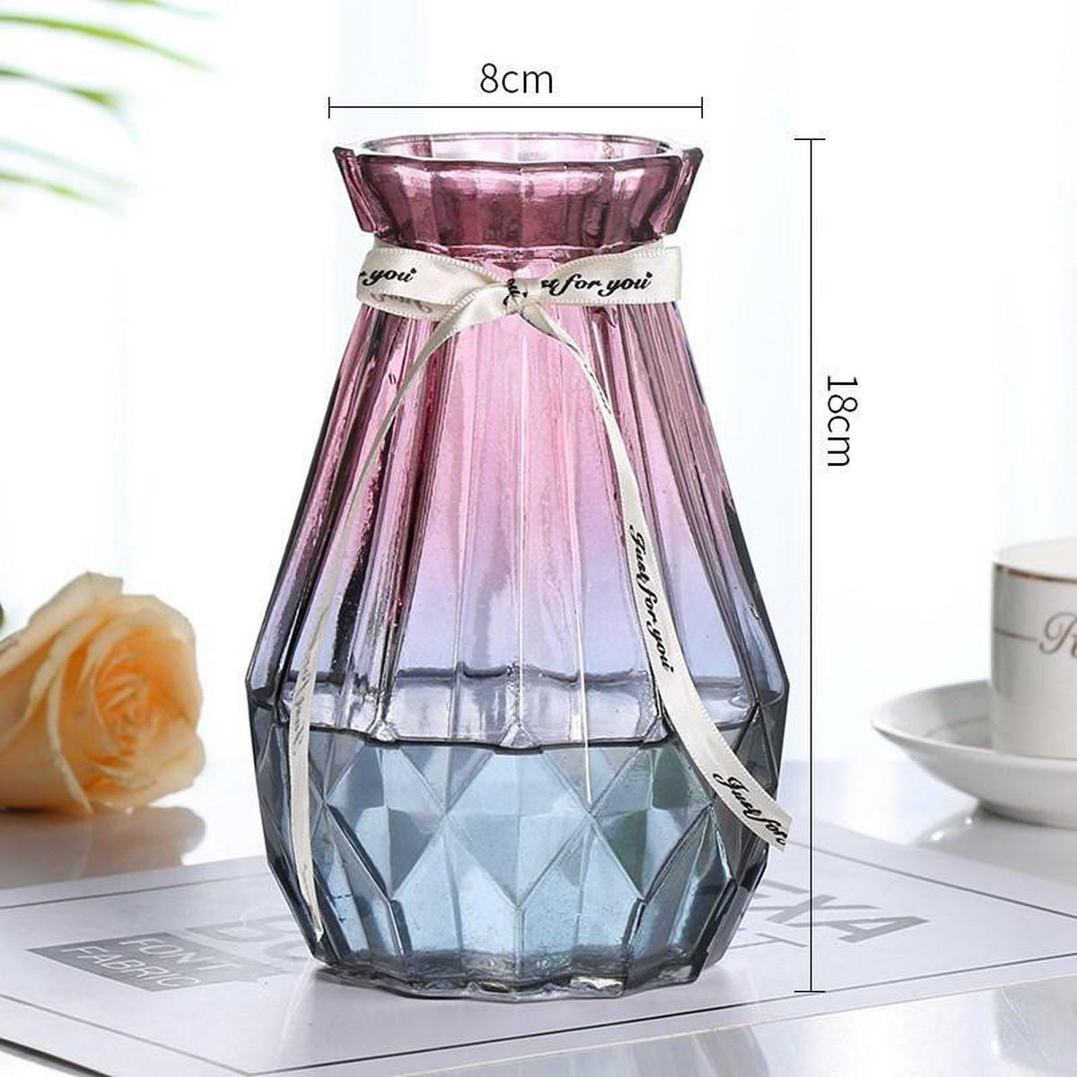 VASE Glas - Pink, Glas (10cm) - LIBRATON