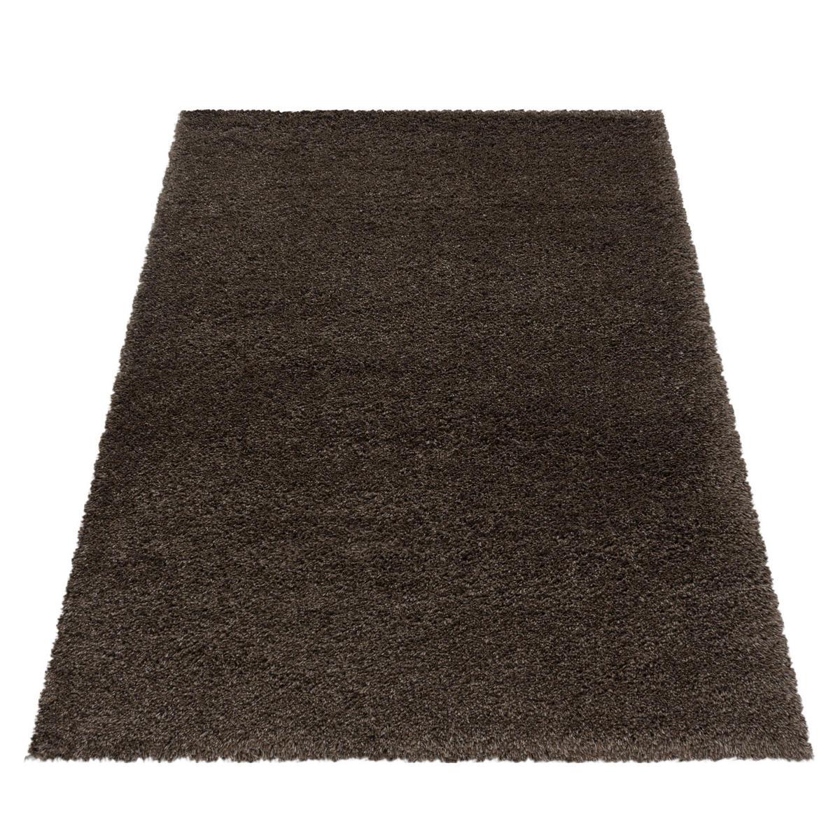 TEPPICH Hochflor Shaggy Uni Style Polypropylen Wohnzimmer Braun Läufer 80x150 - Braun, Textil (80/150cm) - KADIMA DESIGN