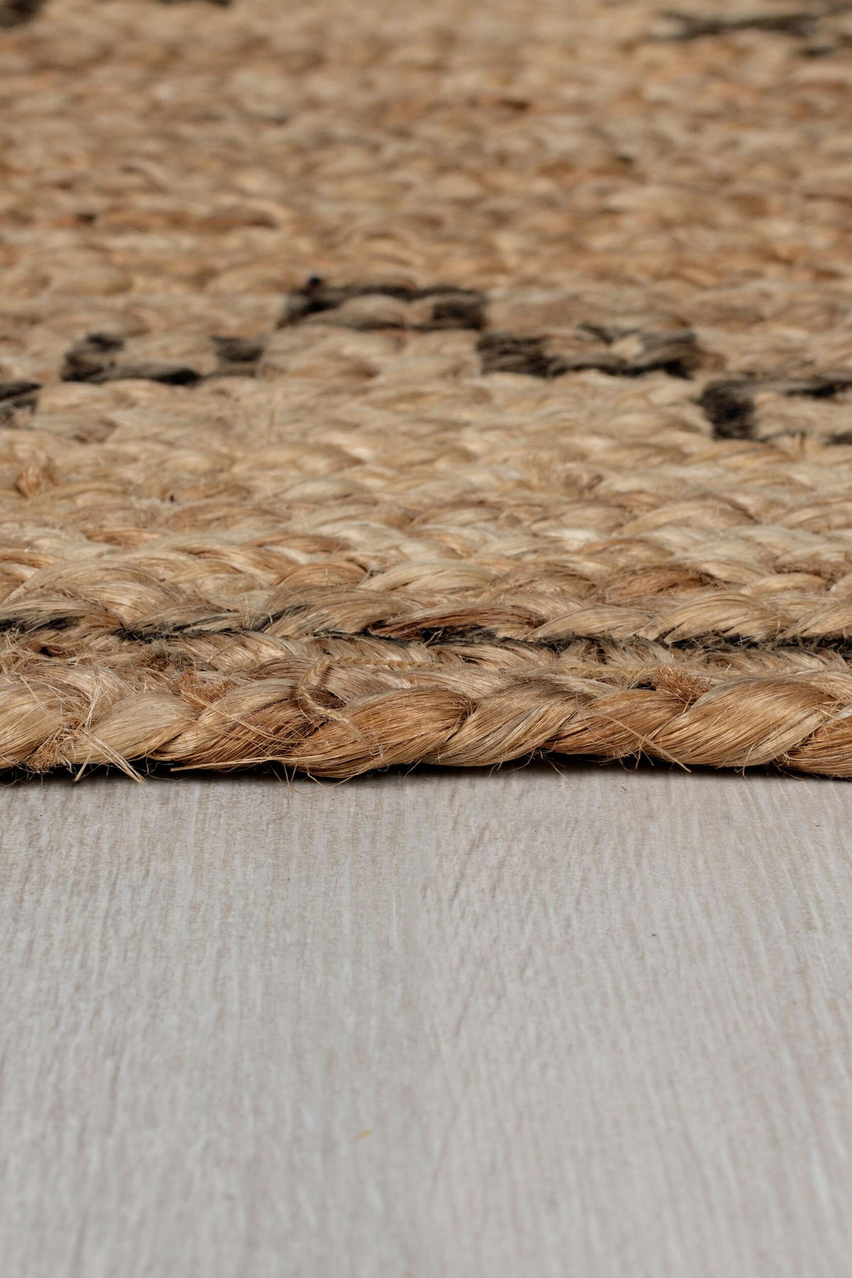 TEPPICH Jute Geometrisch-Design, öko NEATH PAUL, Braun-Schwarz 120x170 cm - Braun, Naturmaterialien (120/170cm) - KADIMA DESIGN
