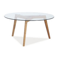 COUCHTISCH Oslo Glas / Eiche 80 / 80 / 45cm - Eichefarben/Grau, Holz/Holzwerkstoff (80/80/45cm) - Feldmann-Wohnen