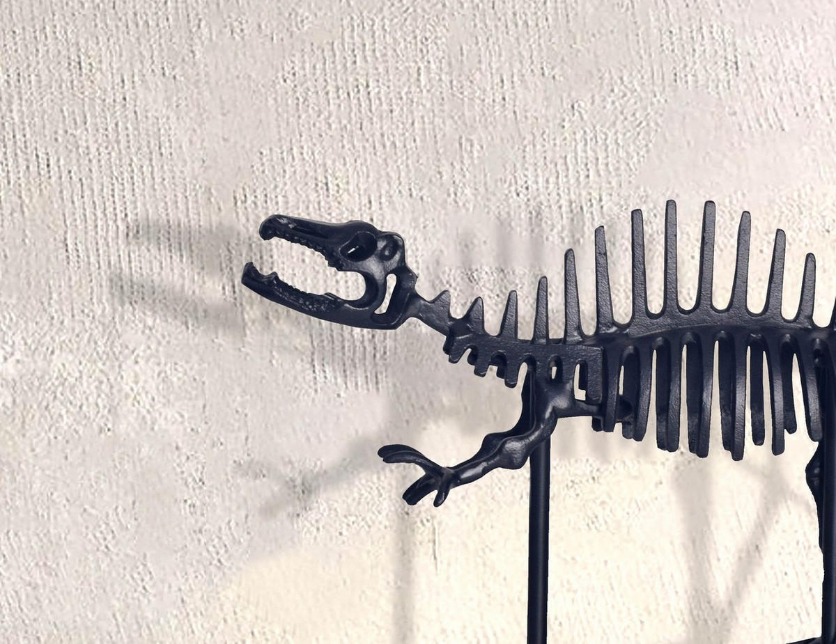 DEKOFIGUR T-Rex Aluminium Schwarz 62 cm mit Sockel - Schwarz, Metall (62/33/12cm) - KADIMA DESIGN