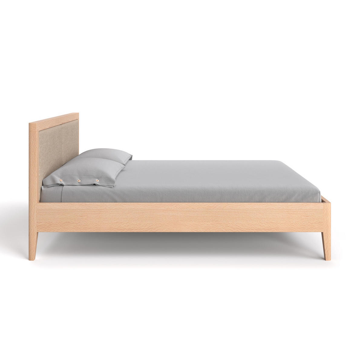 MASSIVHOLZBETT Silva aus Buche 200x220 cm, Storm 06 - Beige/Buchefarben, Holz (200/220cm) - Danzz