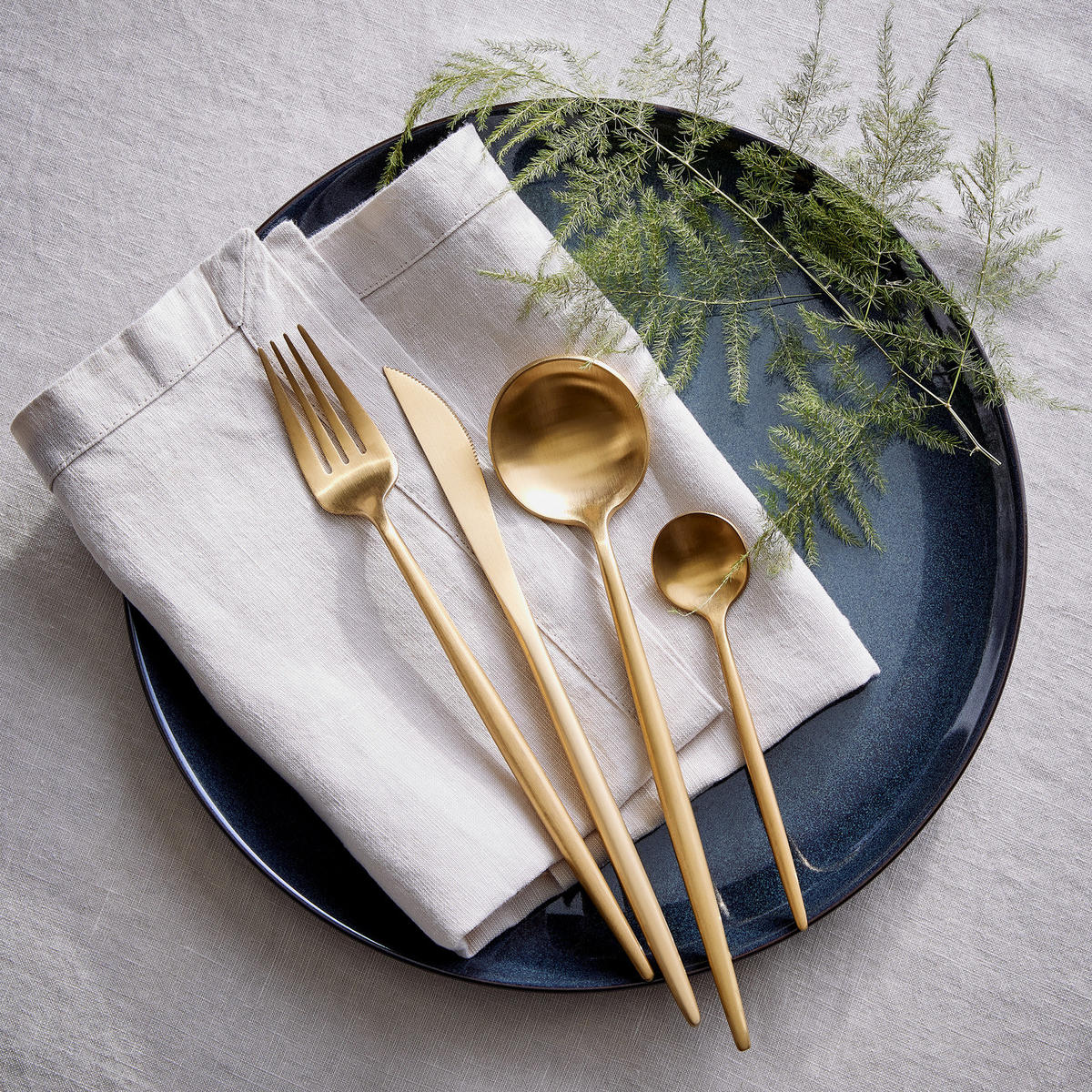 BESTECK-SET (4-tlg.) Stiletto - Goldfarben, Metall - Butlers