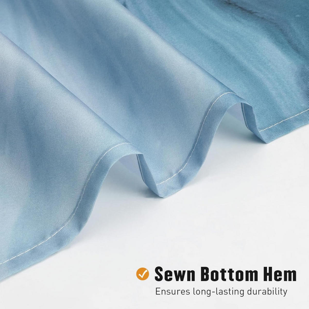 DUSCHVORHANG Blau Marmor abstrakt lang Aquarell modern Dekoration Badezimmer - Blau, Textil (200/180cm) - MCBOSON