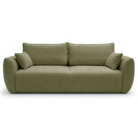 3-SITZER SCHLAFSOFA Zordo Chenille Oliv - Schwarz/Olivgrün, Kunststoff/Textil (238/91/102cm) - Selsey
