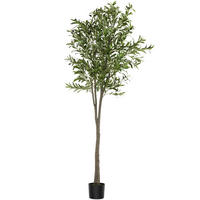 KÜNSTLICHER OLIVENBAUM Oleand, stabiler Kunststoff Blumentopf, grün - Grün, Kunststoff (210cm) - tectake